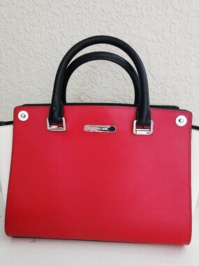 Euc Rare Reversible Michael Kors Swap Red or Blue Leather Shoulder Bag